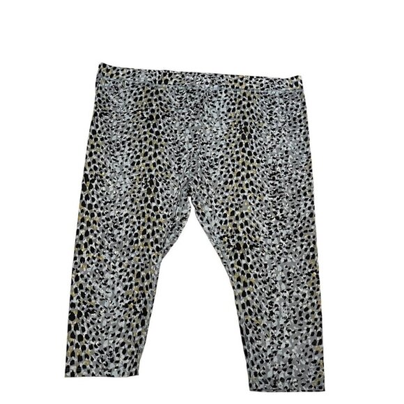 Logo Pants 4XP Animal Print Ankle Safari Neutral Preppy Boho Classic Active 80s - Picture 1 of 11